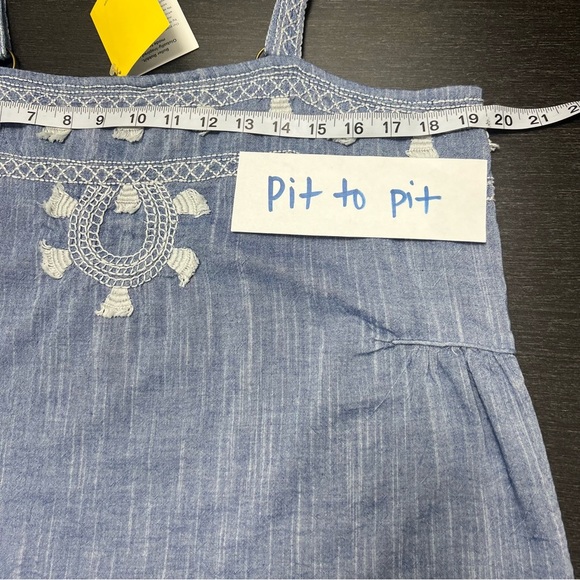 Roller Rabbit NWT Leni Chambray 100% Cotton Sleeveless Boxy Boho Top Large - Picture 7 of 9